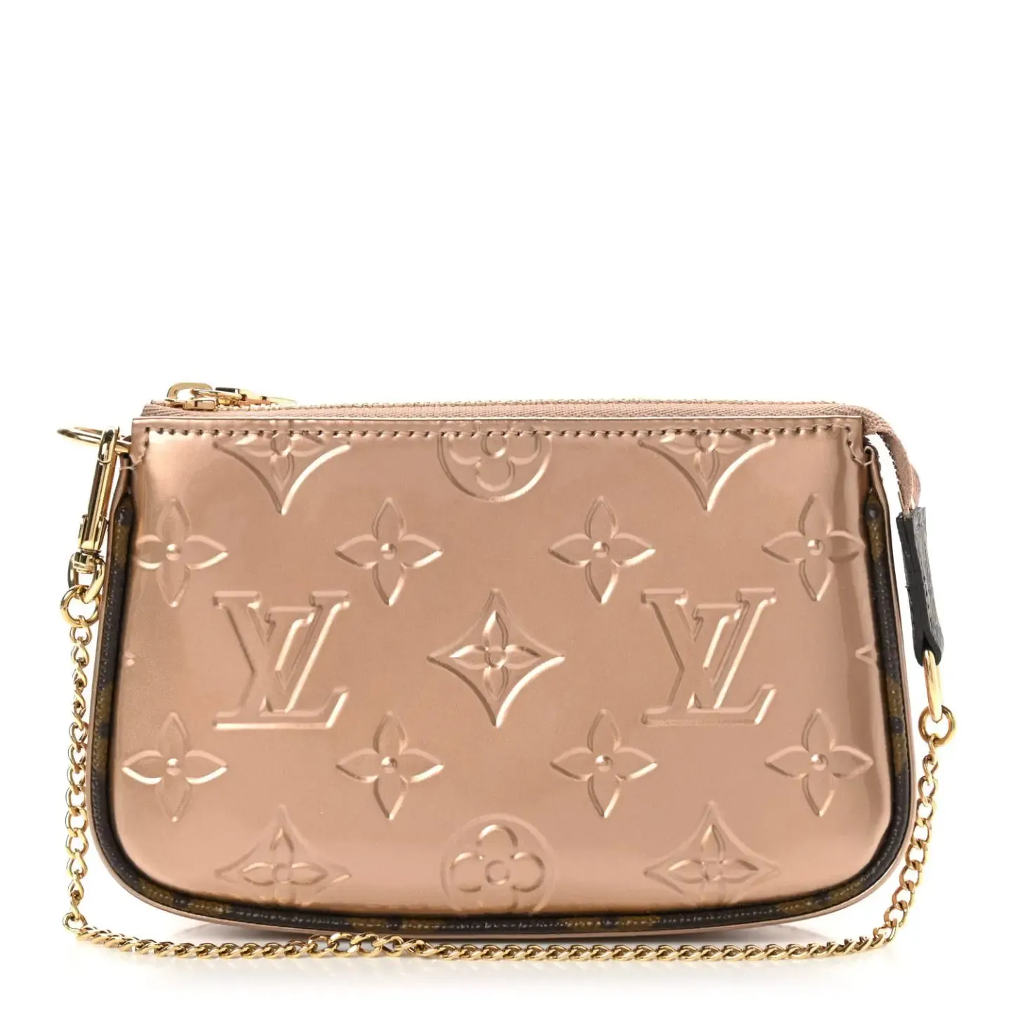 Louis Vuitton metallic pink Vernis Leather mini pochette